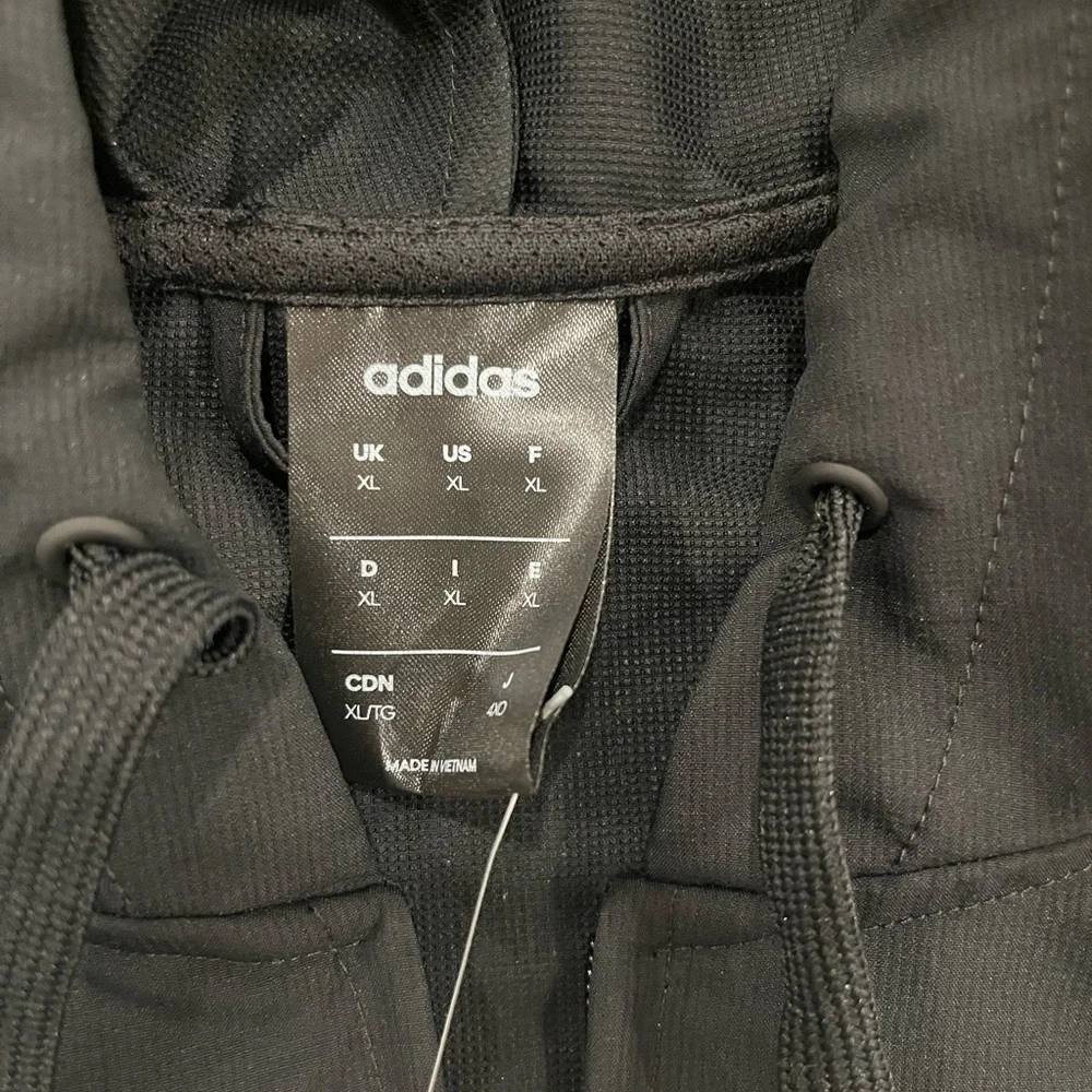 Adidas Essentials 3-Stripes Woven Windbreaker Track Jacket - Black - XL NWT